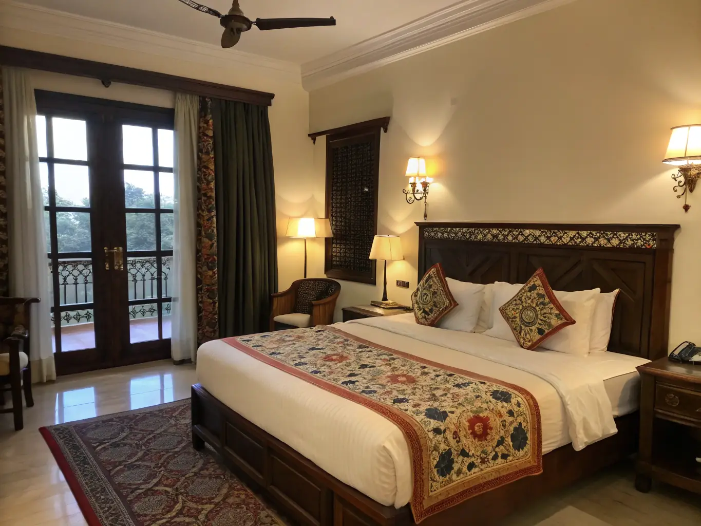 A photograph of a luxurious hotel room in Kabul, Afghanistan, highlighting the comfort and amenities available to travelers.