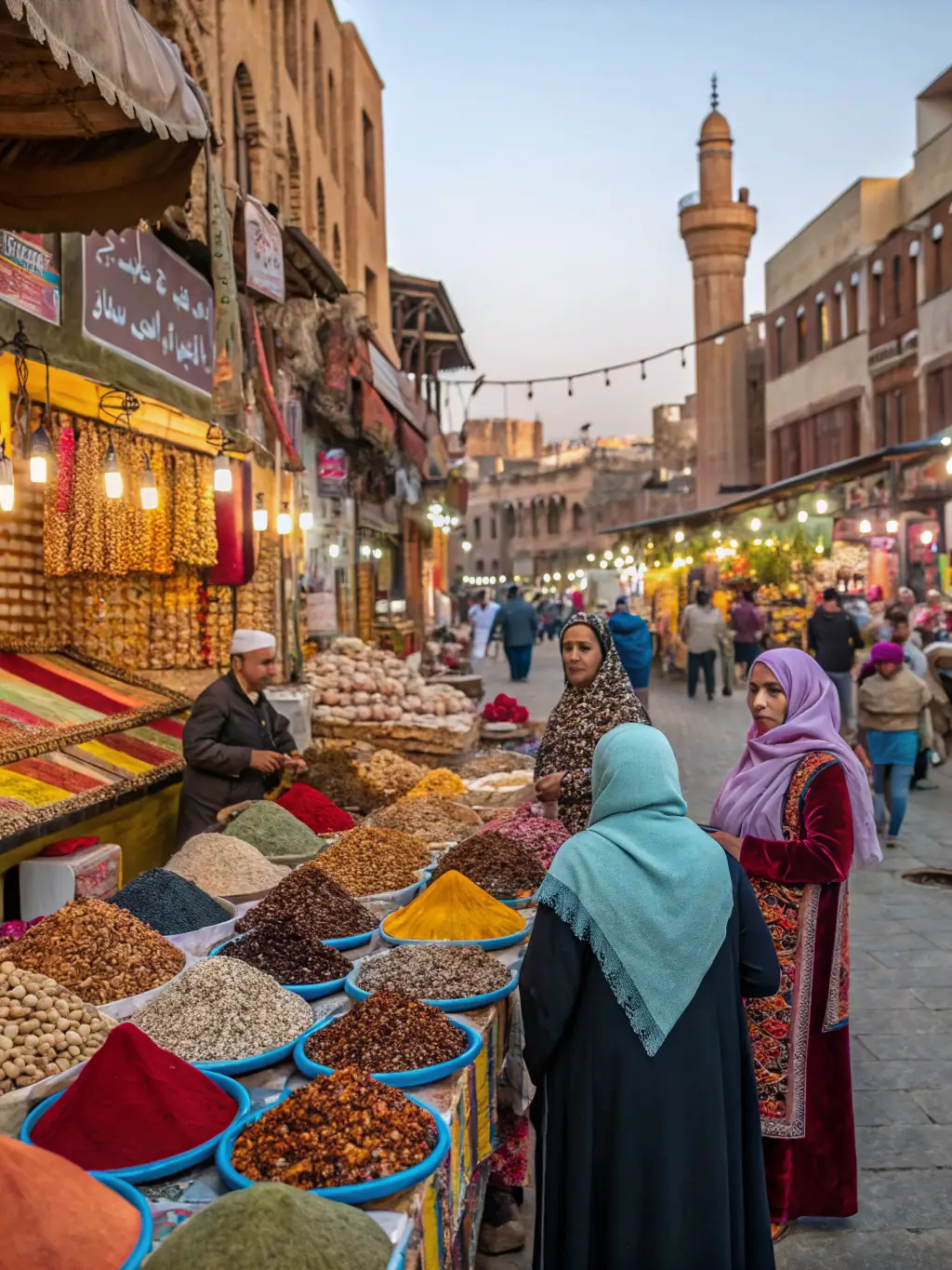 A vibrant image capturing the bustling atmosphere of Kabul's Chicken Street, showcasing the diverse array of shops and local vendors, reflecting the lively commercial heart of the city.